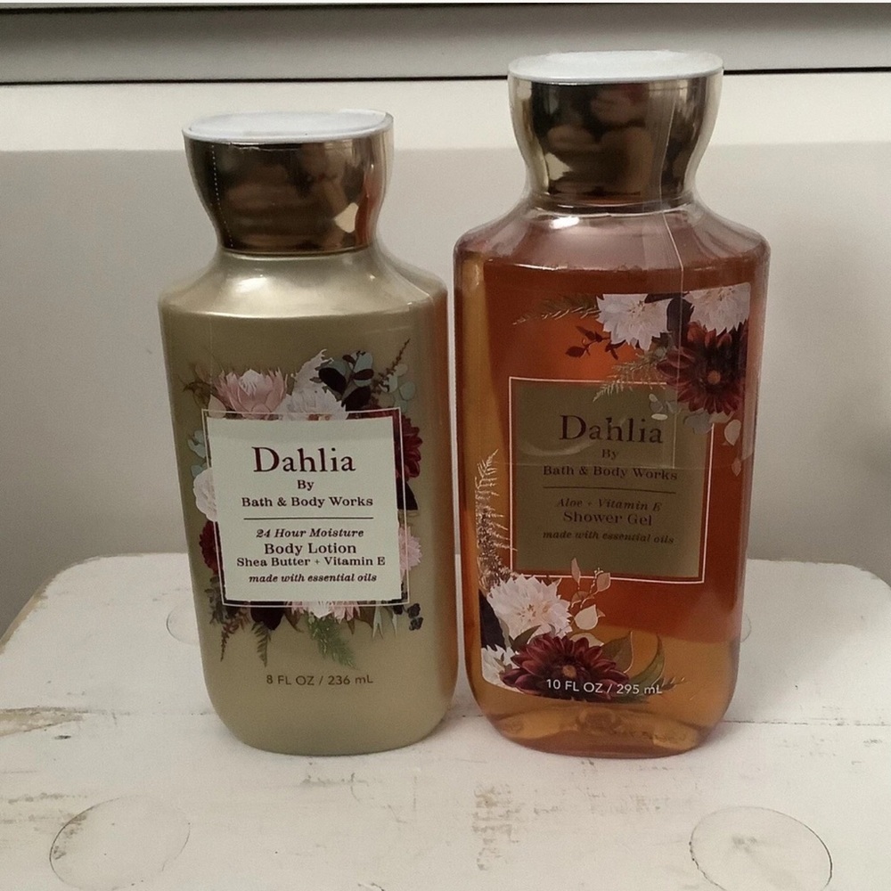 Bath & Body Works DAHLIA Shower Gel and Body Cream Lotion 2pc Set New Rare HTF